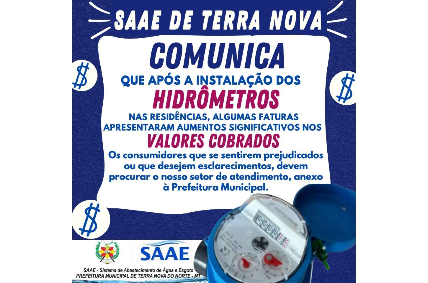 Prefeitura esclarece dúvidas sobre valores das faturas após instalação de hidrômetros