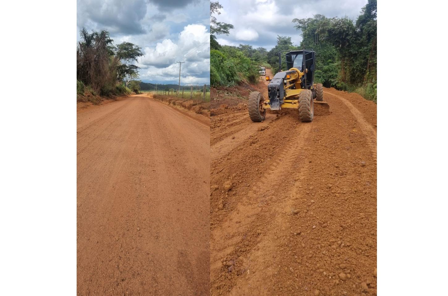 Prefeitura realiza patrolamento e cascalhamento na estrada da Linha Bomfim