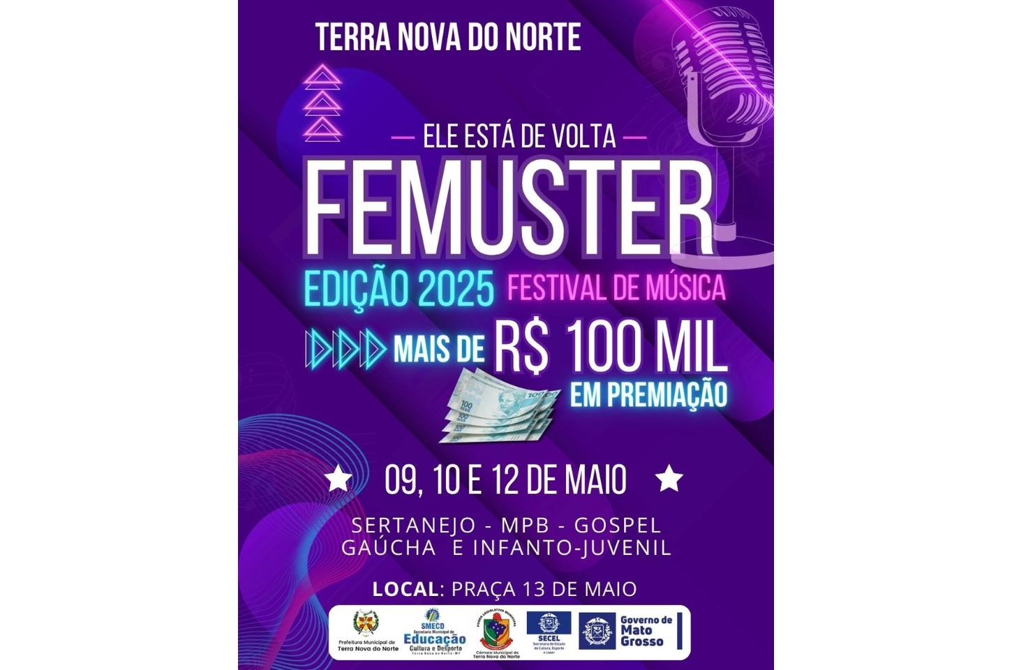 Femuster 2025 promete agitar Terra Nova do Norte com mais de R$ 100 mil em premiação