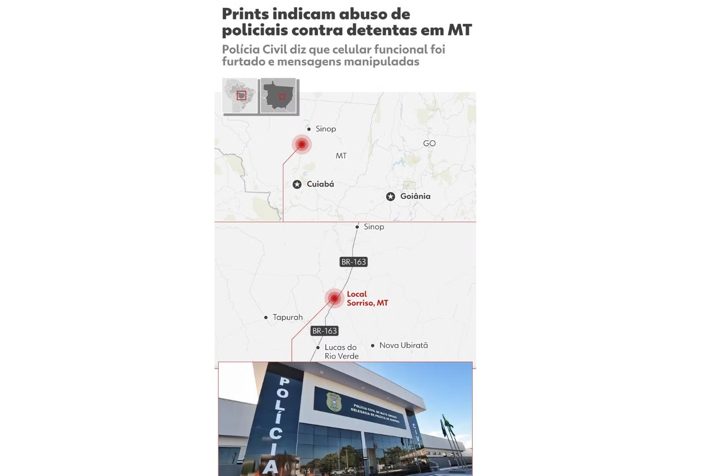 Corregedoria envia equipe para investigar conduta de policiais após prints de mensagens que sugerem tortura e estupro em MT